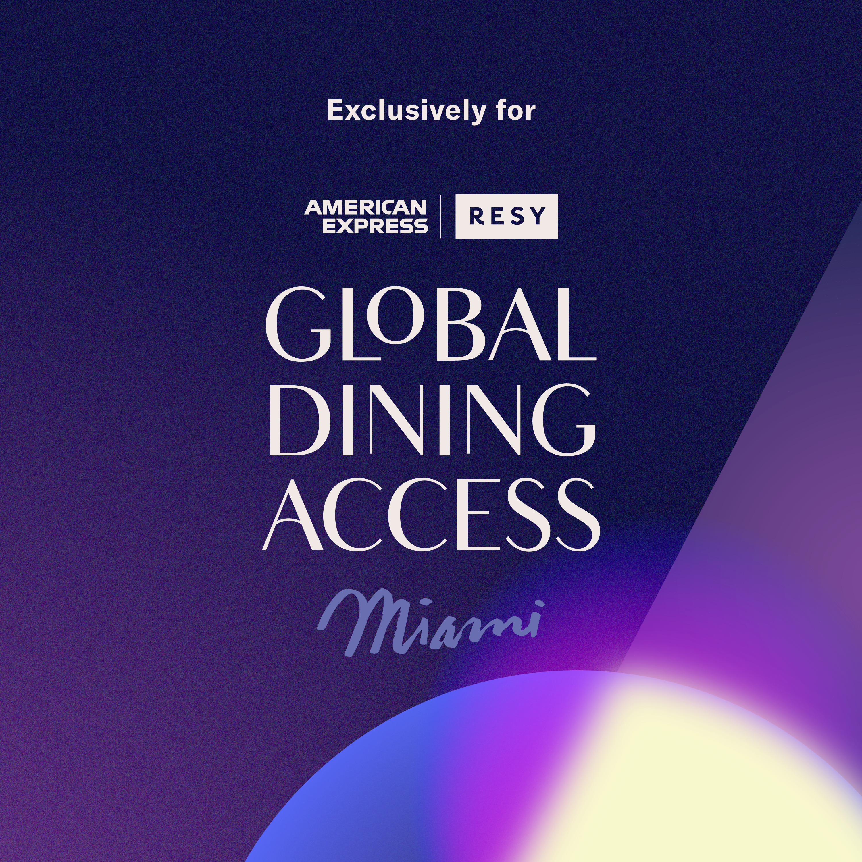 American Express and Resy Global Dining Access Miami event invitation