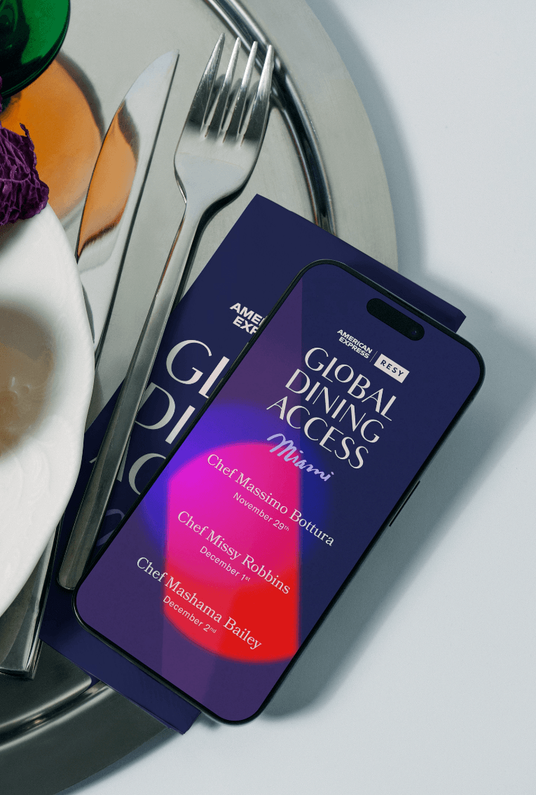 Global Dining Access Miami event details displayed on a phone